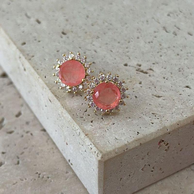 Brinco Redondo Ziconia Colorida Medio