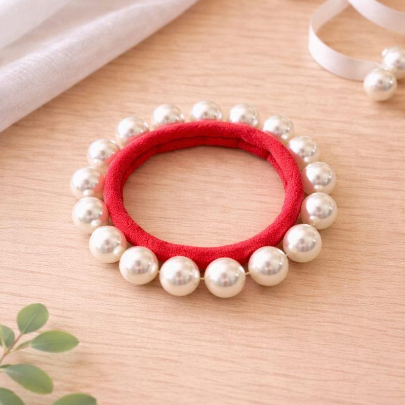 Elastico com Pérola Vermelho