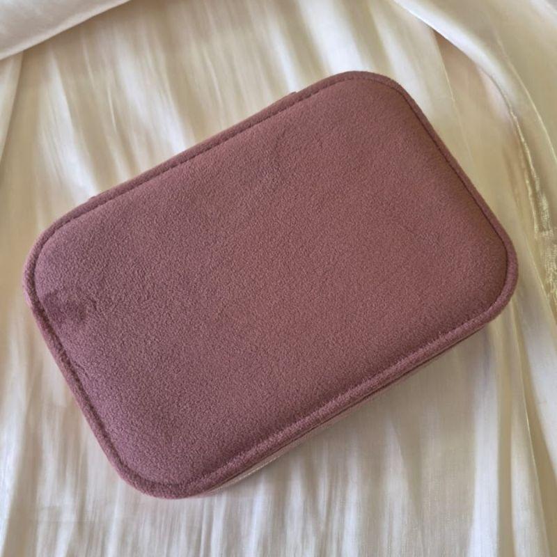 Porta Joia Medio Camurça Marsala 15,5x10,5x5cm