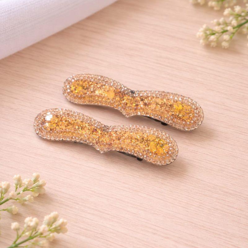 Presilha Bico de Pato Dupla com Glitter