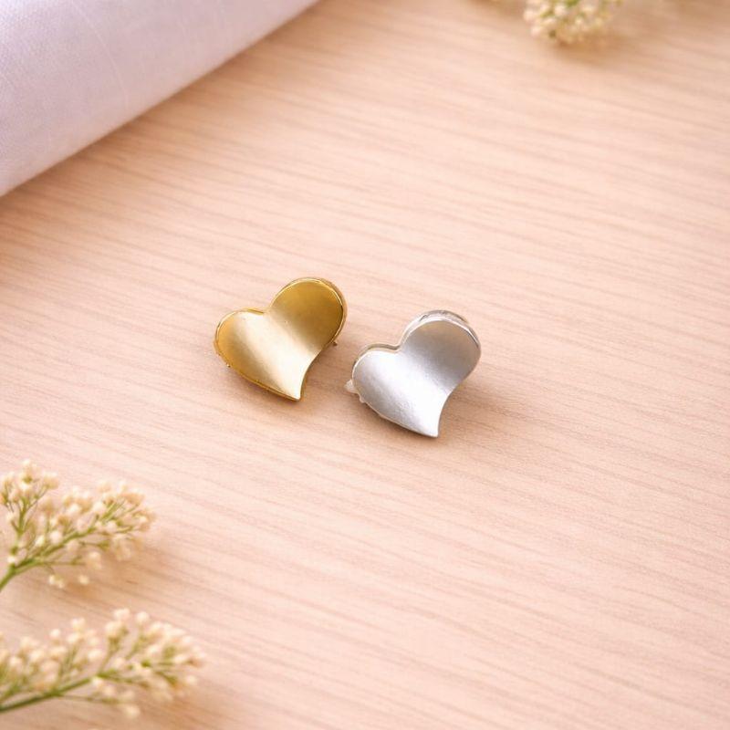 Presilha Piranha Coração Dupla Ouro e Prata