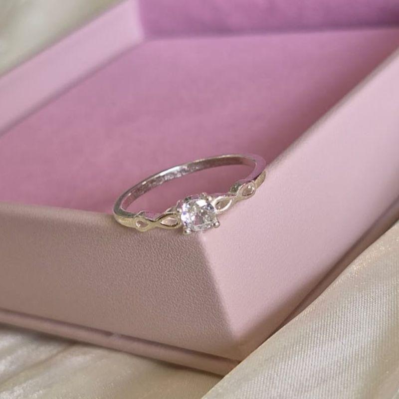 Anel Solitario Infinito Prata N14