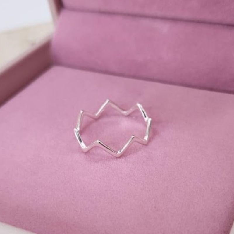 Anel Zig Zag Prata
