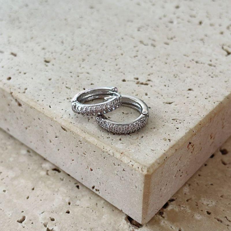 Brinco Argola Cravejada Pontilhada Gde