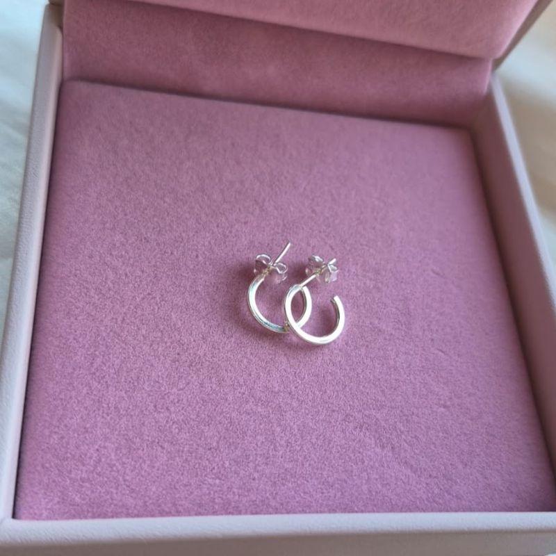 Brinco Argola Fina Lisa 1,1cm Prata