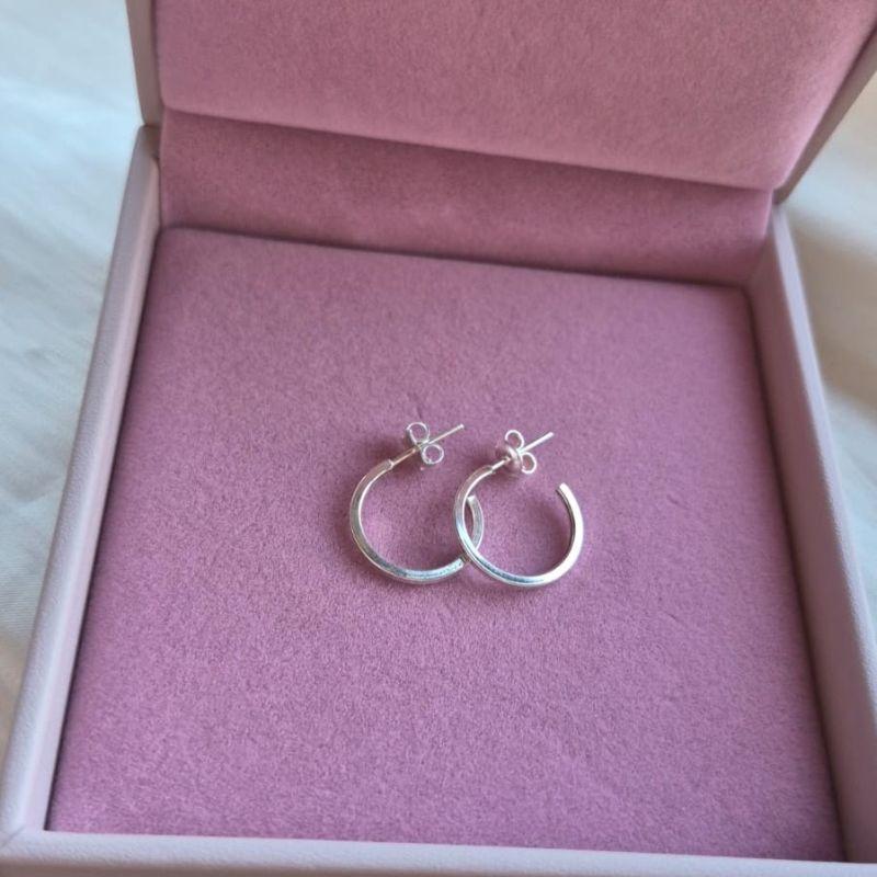 Brinco Argola Fina Lisa 1,5cm Prata