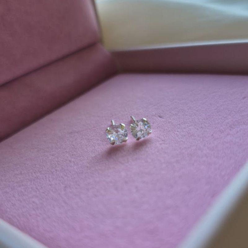 Brinco Ponto de Luz 5mm Cristal Prata