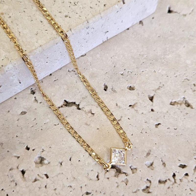 Choker Correntaria com Zircônia Quadrada