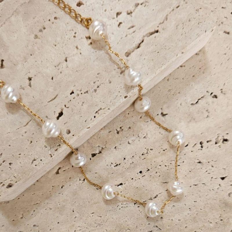 Choker Pérolas Disco Voador