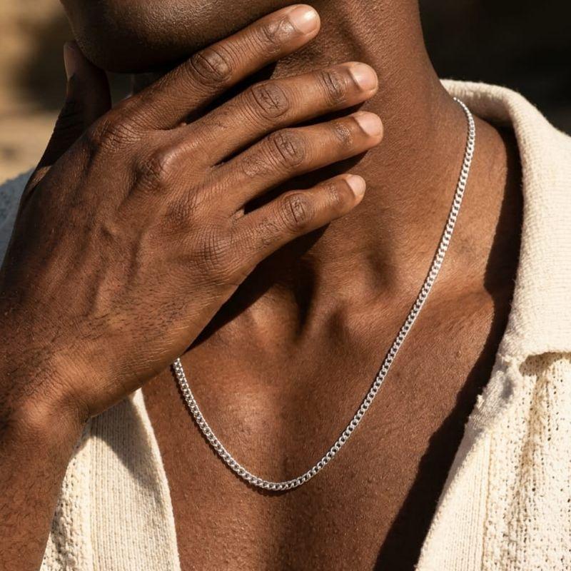 Corrente Elo Grumet Duplo 2,5mm 60cm Prata