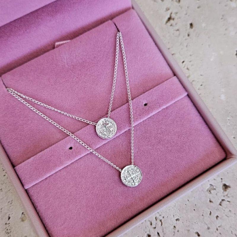 Escapulario Grumet Redondo 8mm São Bento Unissex 60cm