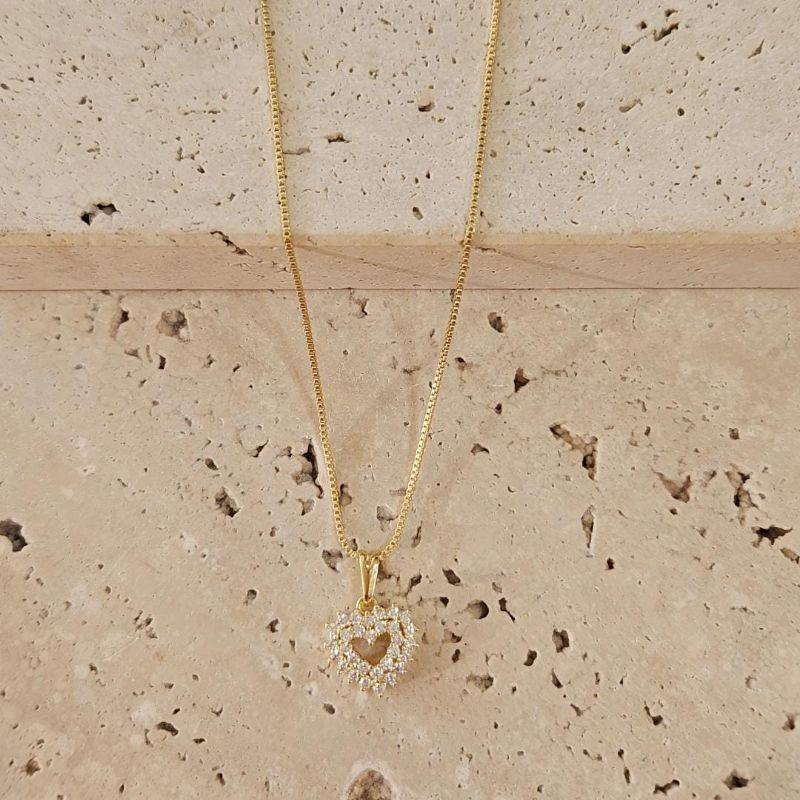 Gargantilha Coração Duplo Cravejado