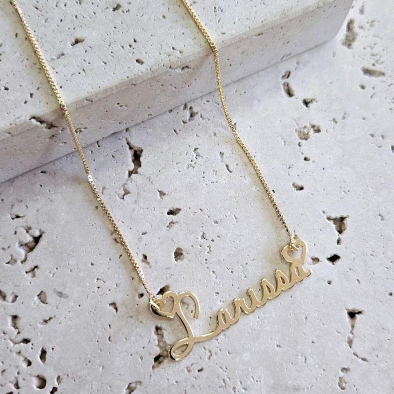 Gargantilha Nome com Corações 45cm