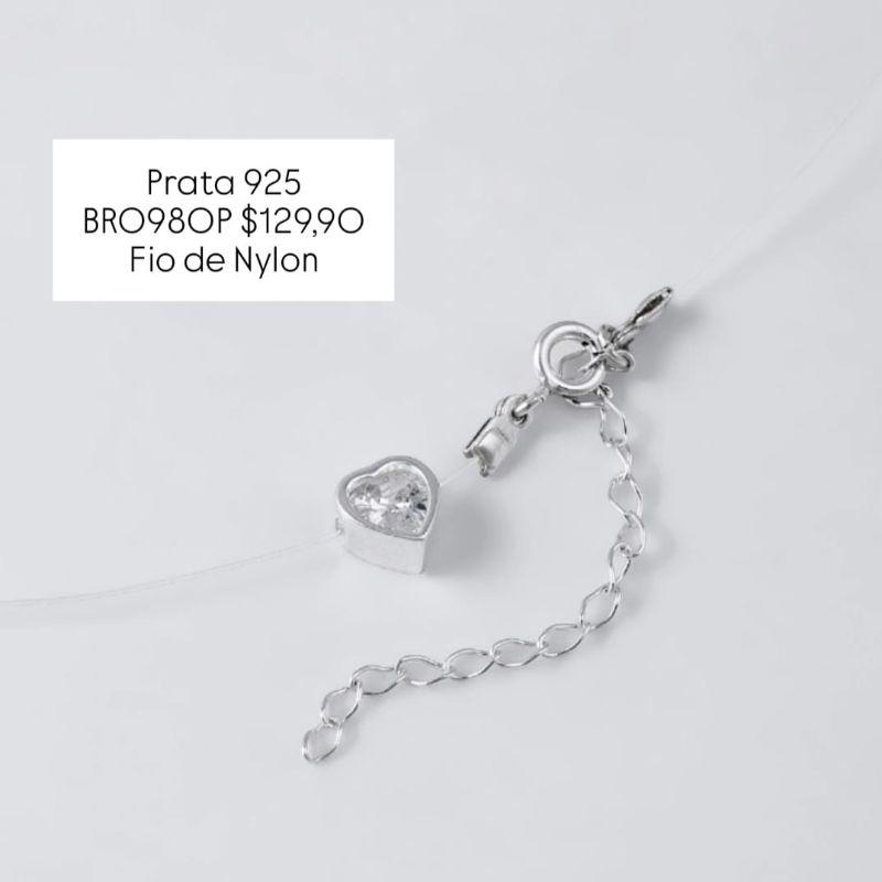 Gargantilha Nylon Coração 6mm 45cm