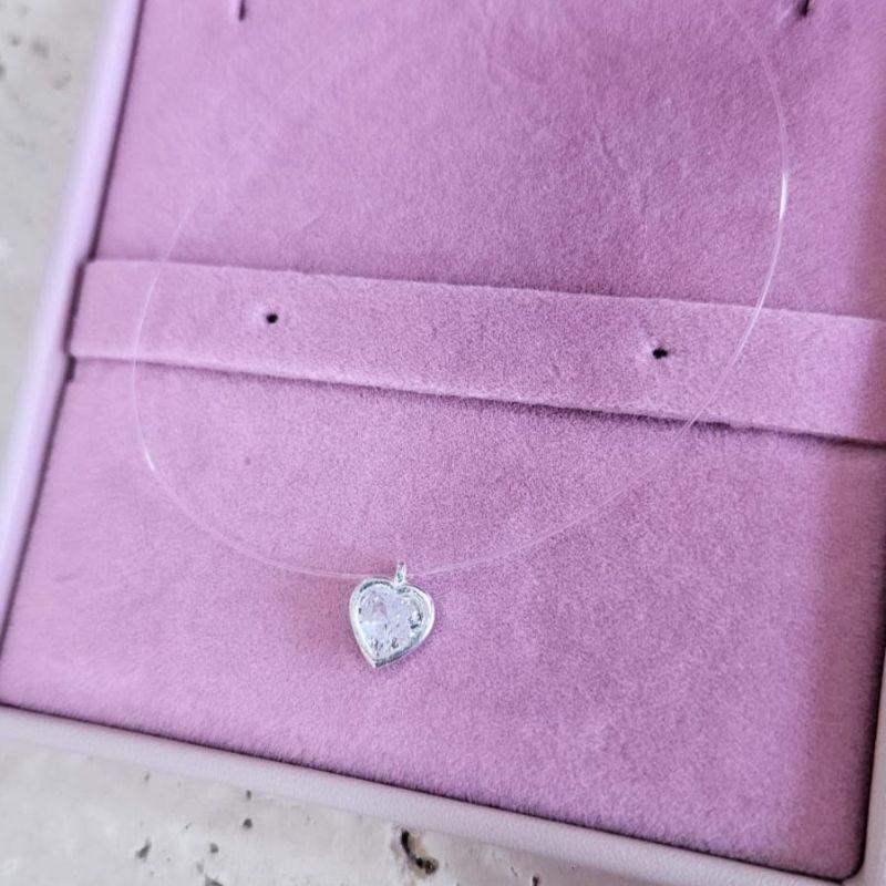 Gargantilha Nylon Coração Caixa 45cm