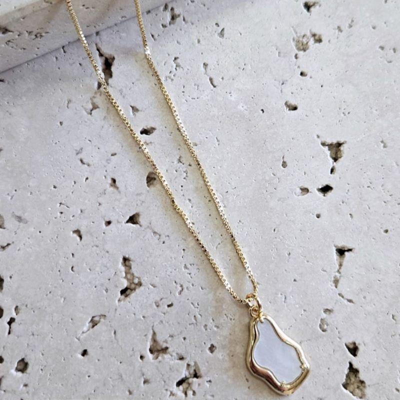 Gargantilha Organica Madreperola 40+10cm de extensor