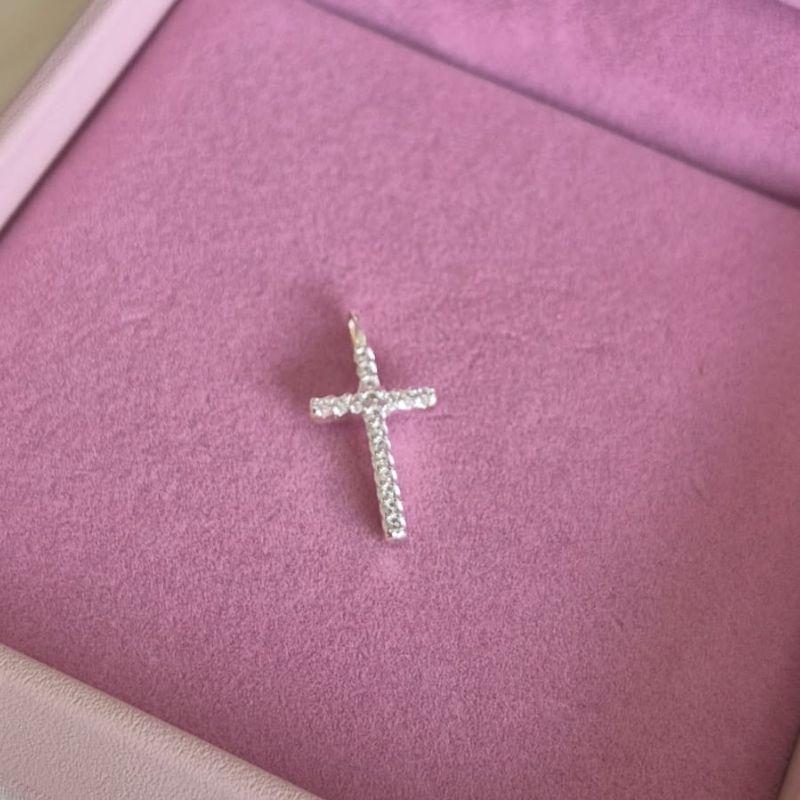 Pingente Crucifixo Cravejado Prata