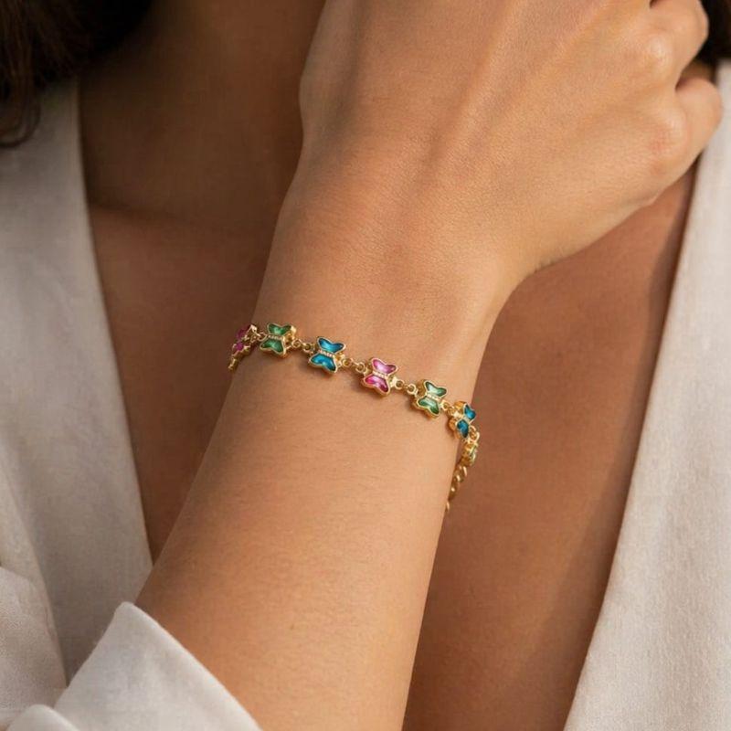 Pulseira Borboletas Coloridas 18cm