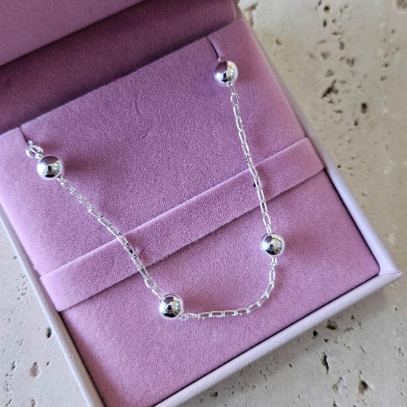 Pulseira Esferas Cartier 18cm Prata