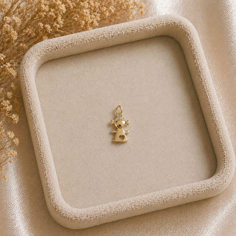 Pingente Menina Mini Coração 1cm