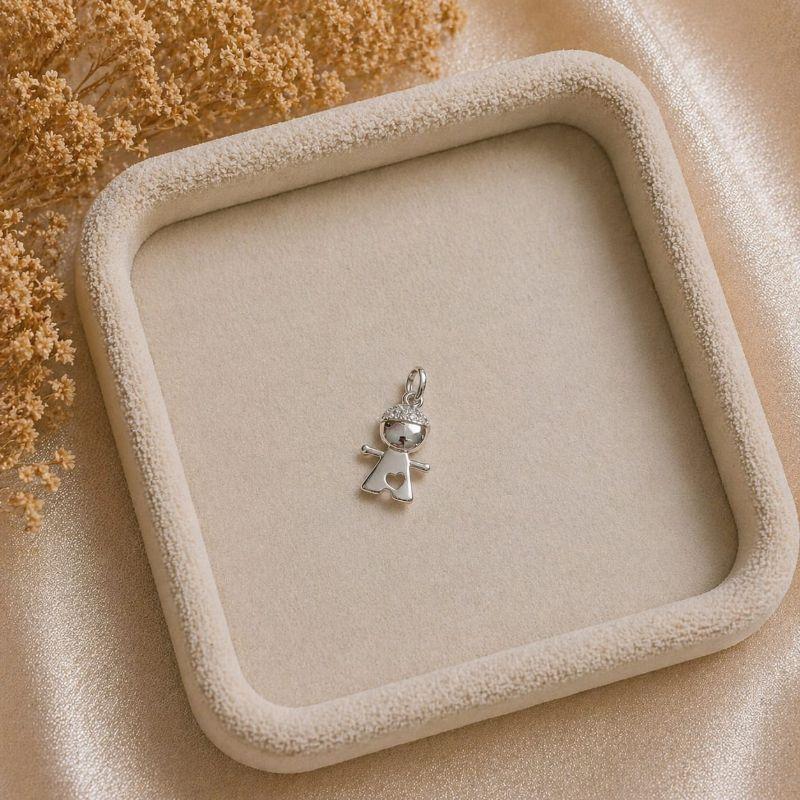 Pingente Menino Mini Coração 1cm