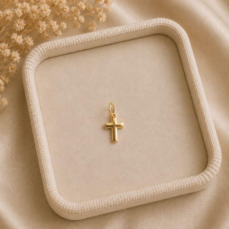 Pingente Mini Cruz Lisa para montagem (0,9x0,7cm)