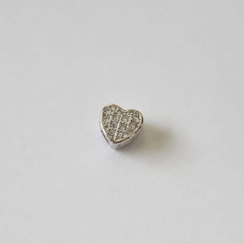 Pingente Separador Coração Cravejado (0,5x0,5cm)