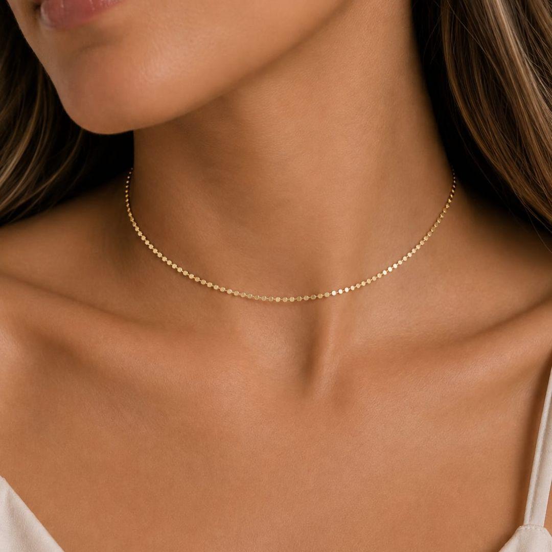 Choker Chapa Oval Laminada (Amassadinha)
