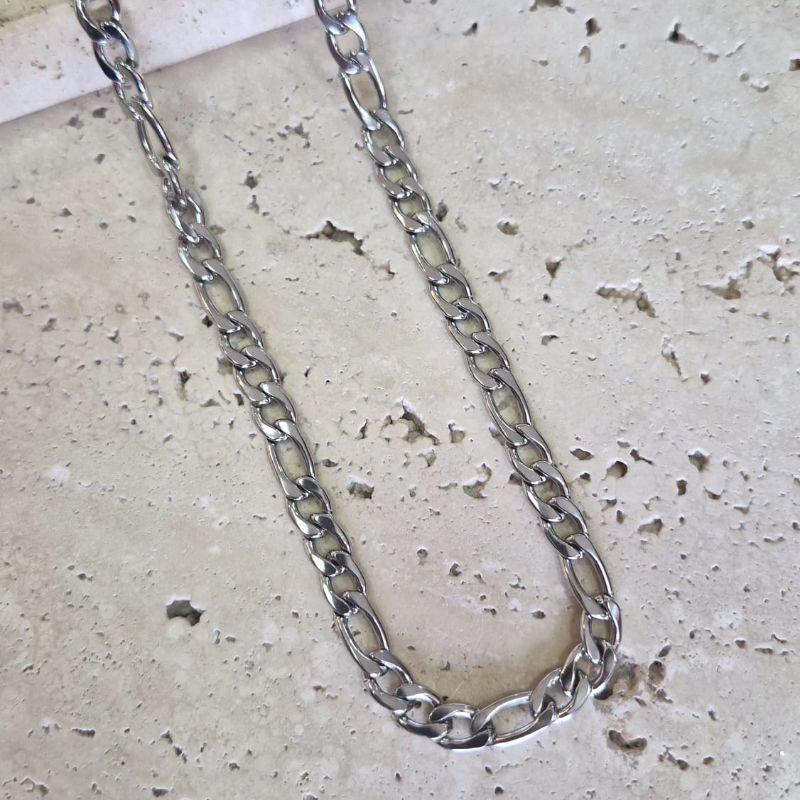 Corrente Aço Inox Masculina 3x1 Grossa 60cm