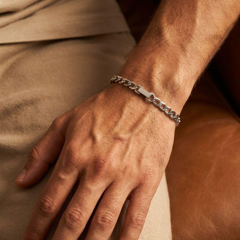 Pulseira Masculina Grumet Aço Inox 21cm Fecho Gaveta