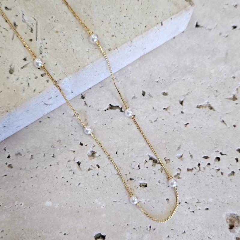 Choker Pérolas com Veneziana