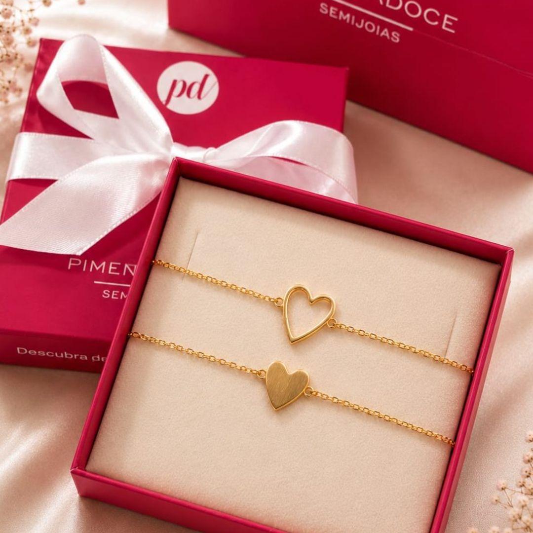 Pulseira Coração Tal Mãe, Tal Filha Laço Eterno 2 pçs