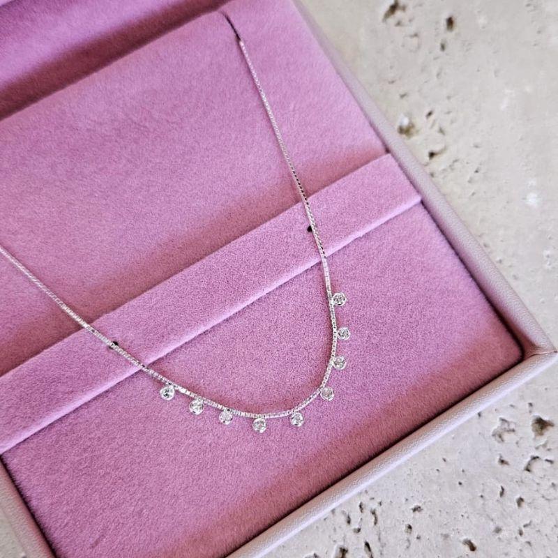 Pulseira Mini Zirconias 18cm Prata