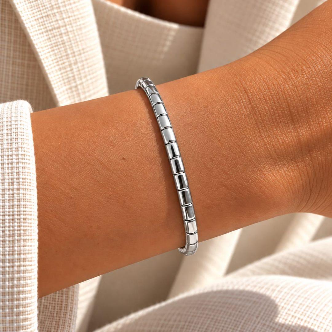 Bracelete Espiral em Aço Inox