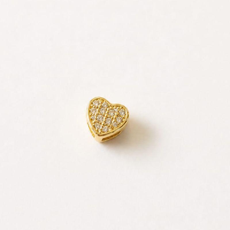 Pingente Separador Coração Cravejado (0,5x0,5cm)